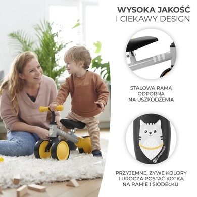 Kinderkraft, Cutie, mini-tricicleta bicicleta, gri/galben