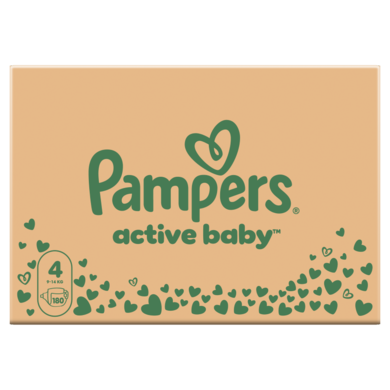 Pampers Active Baby, scutece marimea 4, 9-14 kg, 180 buc.