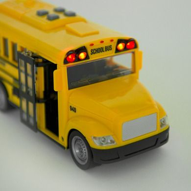 Smiki, Autobuz scolar, vehicul cu lumini si sunete, 1:20, 20 cm