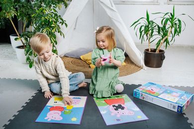 Trefl, Purcelusa Peppa, Baby Maxi, puzzle, 2-10 piese