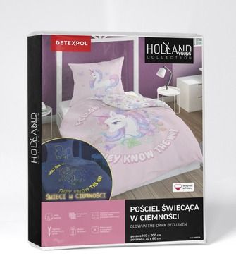 Unicorn Fluo, set lenjerie de pat single, 160-200 cm