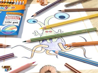Bic, Kids, Eco Evolution Stripes, creioane, 18 culoare