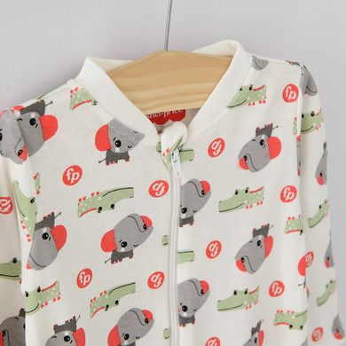 Cool Club, Pijama tip salopeta pentru baieti, bumbac organic, ecru, bej, rosu, Fisher-Price, set 3 buc.