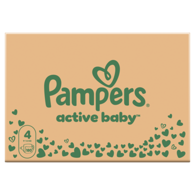 Pampers Active Baby, scutece marimea 4, 9-14 kg, 180 buc.