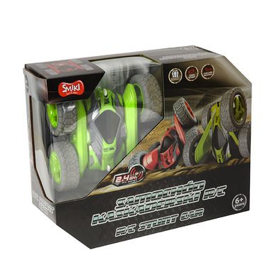 Smiki, Stunt Car, masinuta de cascadorii, vehicul cu telecomanda, verde-negru