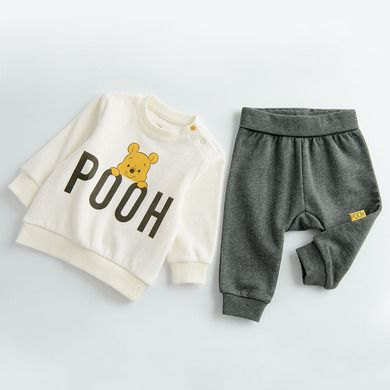 Cool Club, Trening pentru baieti, ecru-granit, imprimeu Winnie the Pooh