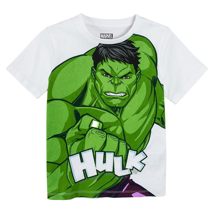 throw away Decipher tie Cool Club, Pijama pentru baieti, alb-verde, imprimeu Hulk, Marvel Super  Heroes - smyk.com